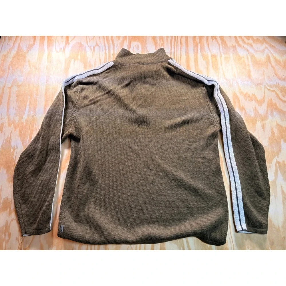 The North Face A5 Series‎ Mens Quarter Zip Wool Blend Sweater Olive Brown Large